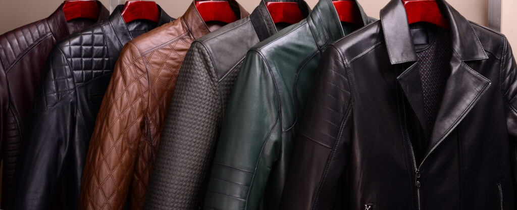 New collection of different color spring leather jackets